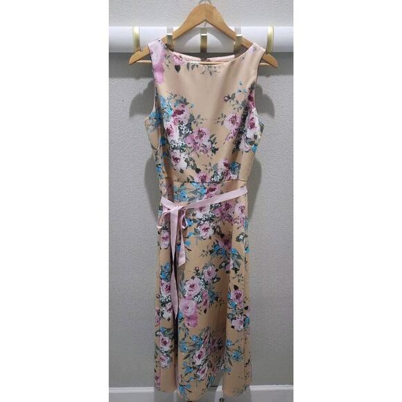 Anthropologie BHLDN Floral Manon A-Line Dress Sz 8 Sleeveless High Neck Roses - Picture 4 of 10
